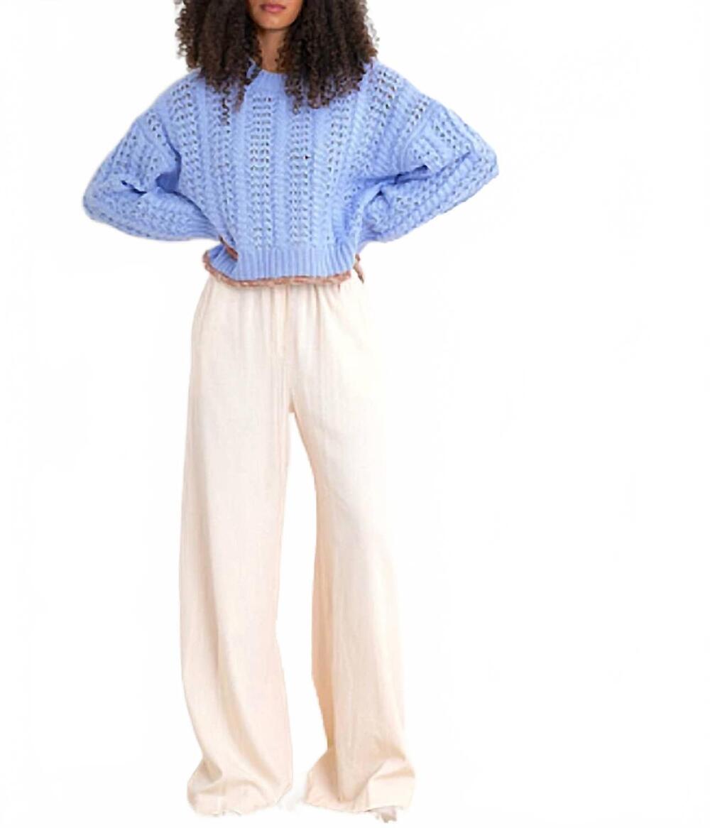 NEW SABLYN tara b slouchy crewneck sweater in azureous
